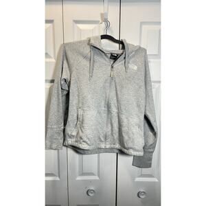 The North Face light grey heather full zip hoodie sweatshirt size L